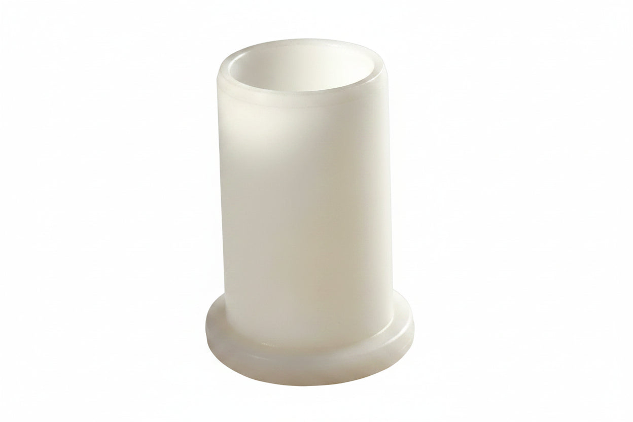 A white cylindrical plastic or ceramic holder with a flared base, shown on a plain white background.