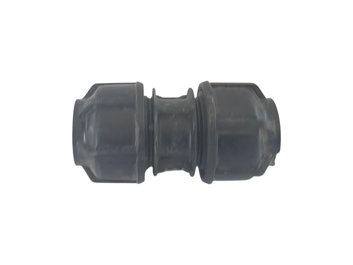 A dark gray cylindrical mechanical or automotive part with a flanged connection, shown against a plain white background.