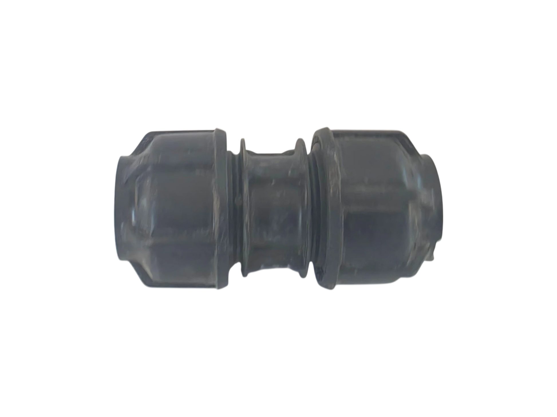 A dark gray cylindrical mechanical or automotive part with a flanged connection, shown against a plain white background.