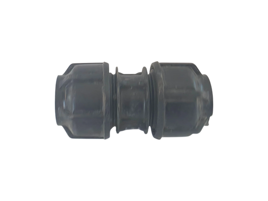 A dark gray cylindrical mechanical or automotive part with a flanged connection, shown against a plain white background.