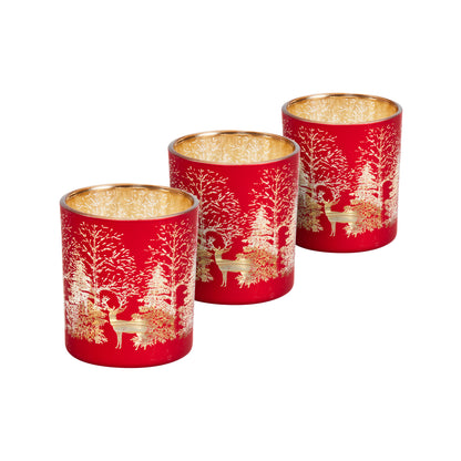 Wonderland T-Light Holders 3pk, Ruby