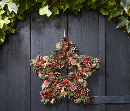 WiterSpice Star Wreath on a black door