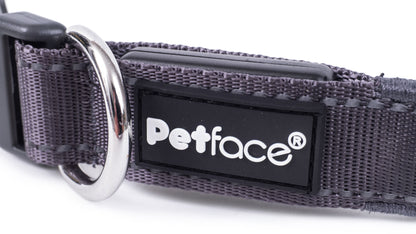 Gray dog collar with a visible 'Petface' logo on a white background