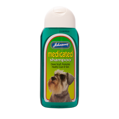 Johnson's Medicated Dog Shampoo 200ml on a white background