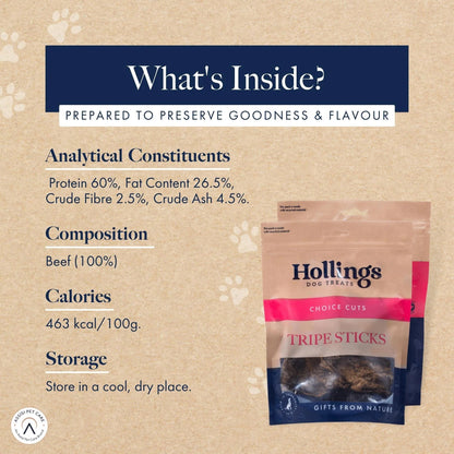 Ingredients and info for Hollings Tripe Sticks