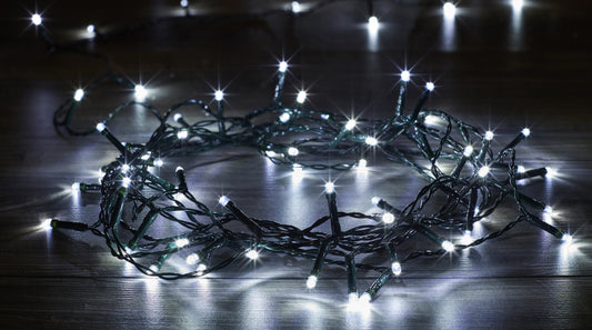 String of lights on a dark surface