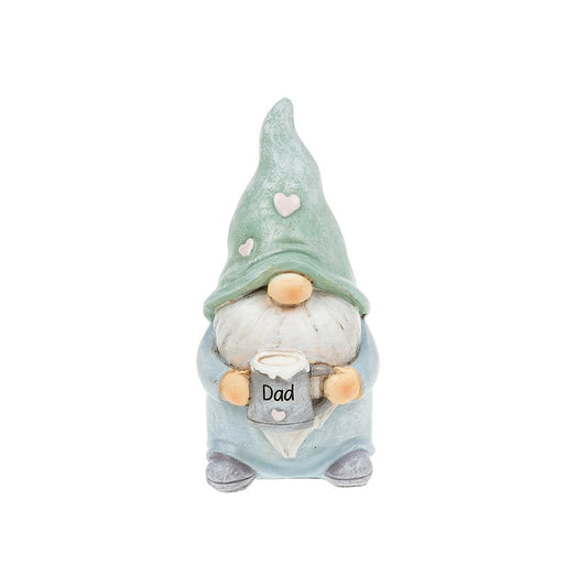 Blue and green gonk holding a "Dad" cup