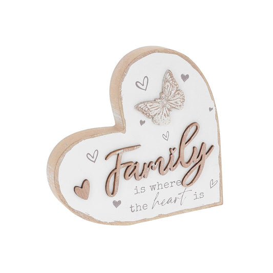 Papillon Standing Message Heart Family