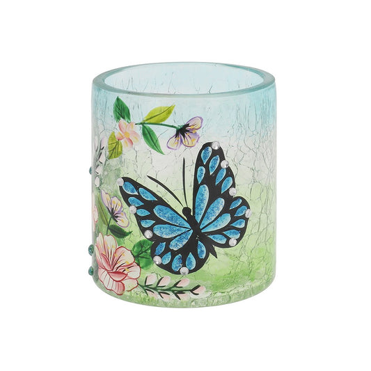 Tealight holder with butterfly pattern