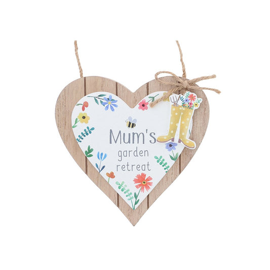 Happy Garden Heart Plaque Mum
