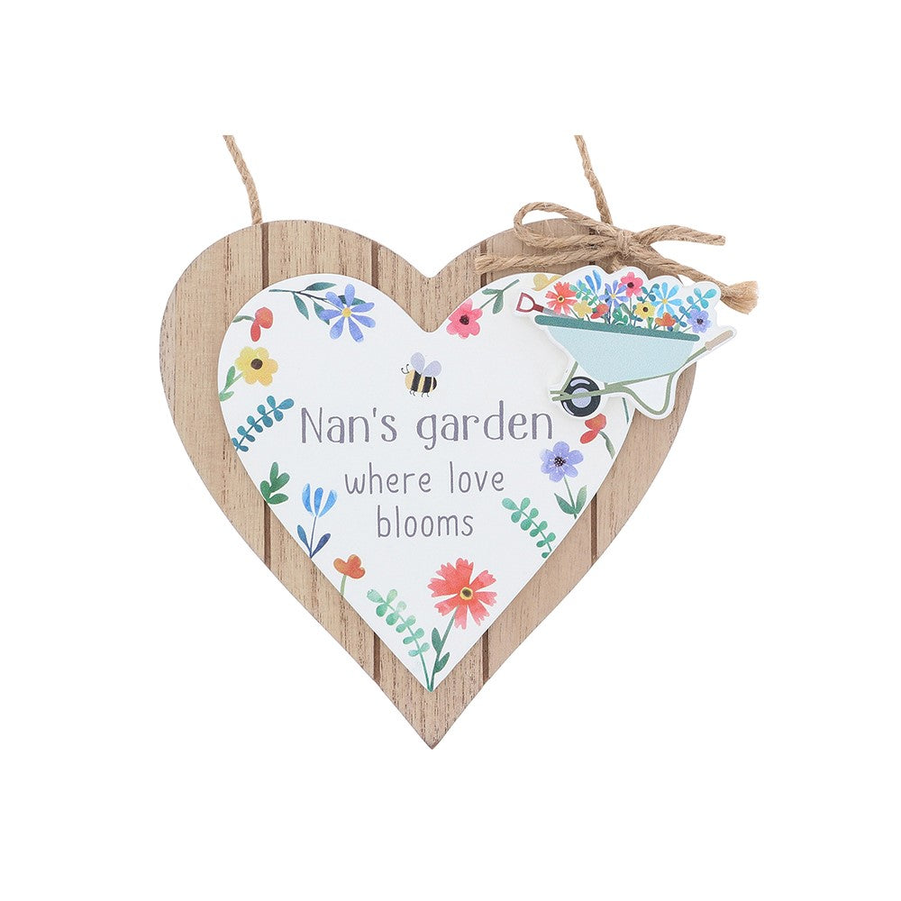 Happy Garden Heart Plaque Nan