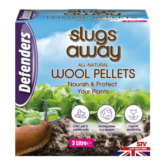 Defenders Slugs Away All-Natural Wool Pellets 3 litre | Child and pet safe slug repellent | Organic UK garden pest control