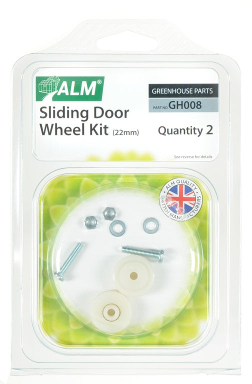 ALM Sliding Door Wheel Kit packaging with green and white design