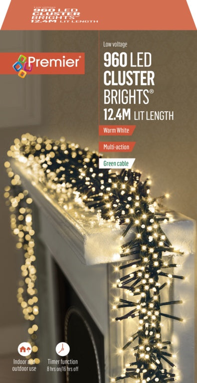 Box of Premier 960 LED Cluster Brights 12.4M Lit Length