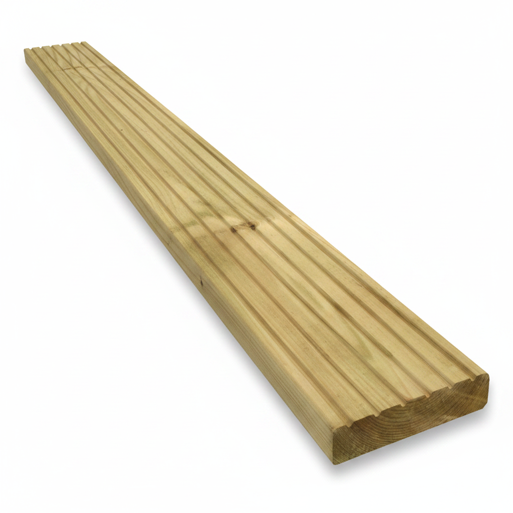 4.8m Decking Board Narrow Green Tan