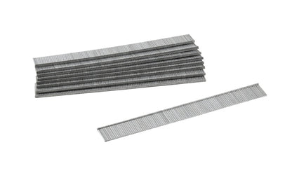 Stack of metal staples on a white background