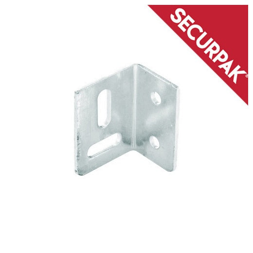 Metal corner brace with Securpak logo on a white background