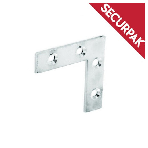 Metal corner brace with Securpak logo on a white background