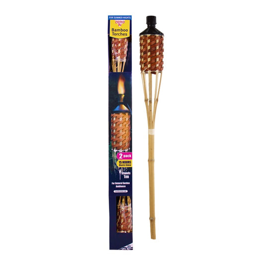 Bamboo torches with packaging on a white background