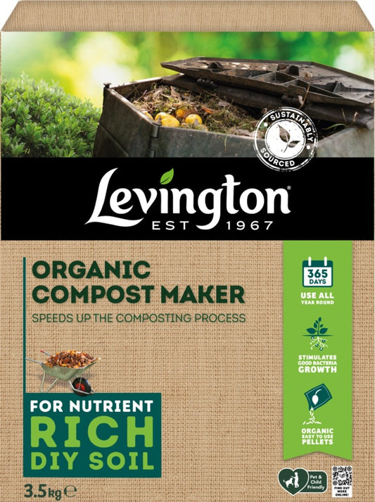 Levington 3.5kg Organic Compost Maker pellets | Accelerates composting process for nutrient rich DIY soil UK