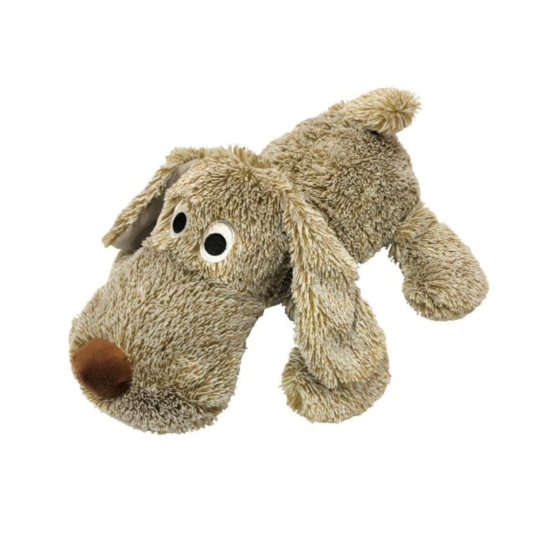 Plush dog toy on a white background