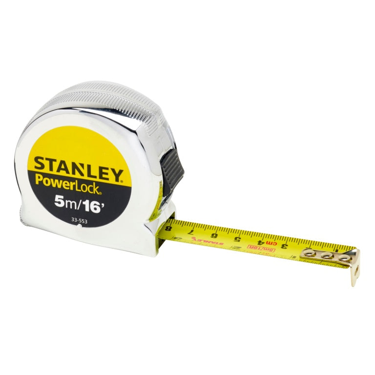 Stanley PowerLock tape measure on a white background