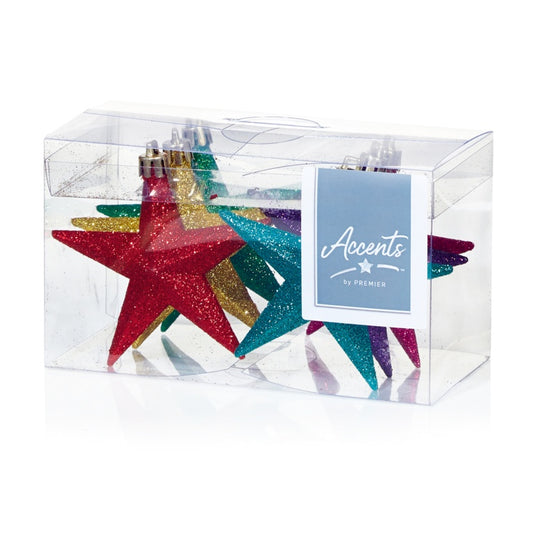 Decorative stars in a clear box with 'Accents' label on a white background