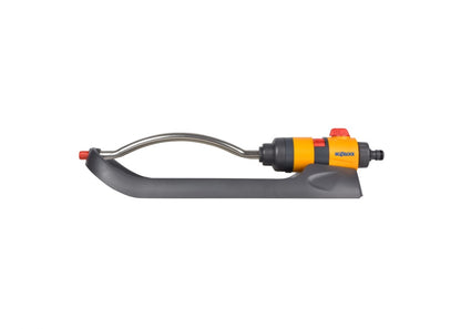 Metallic tool with a curved design and red and black accents on a white background