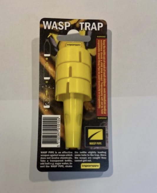 Yellow wasp trap on a white background