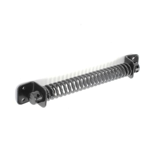 Metal spring with brackets on a white background