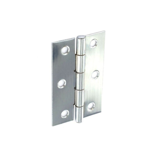 Metallic hinge on a white background