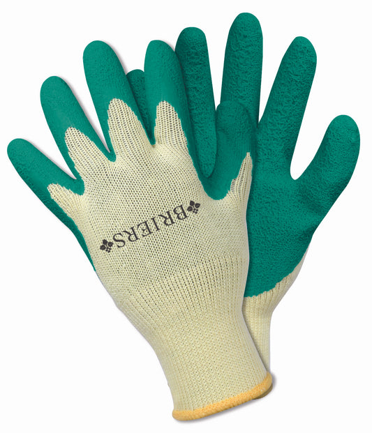 Green and cream gloves