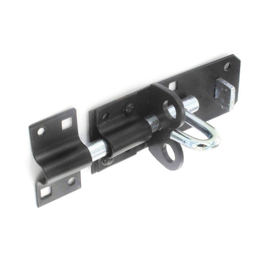 Metal door latch on a white background