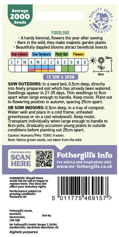 Mr Fothergill's Foxglove Seeds Packet