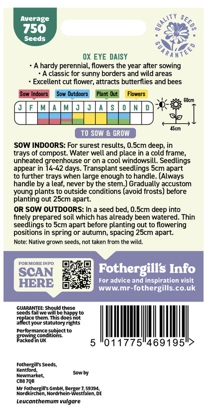 Mr Fothergill's Ox Eye Daisy Seeds Packet