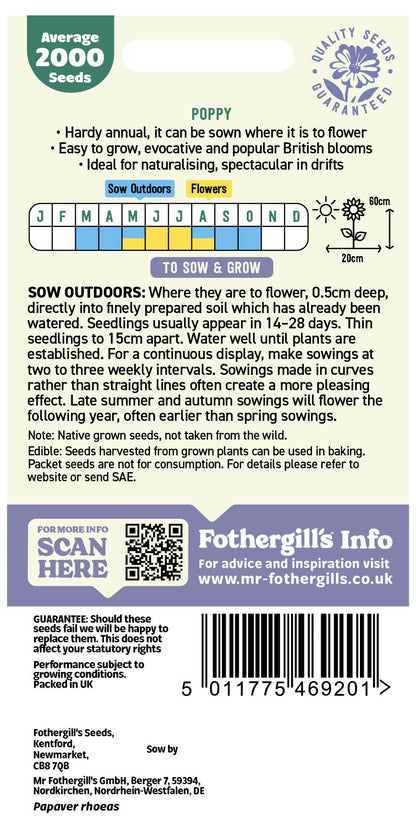 Mr Fothergill's Poppy Seeds Packet