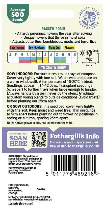 Mr Fothergill's Ragged Robin Seeds Packet