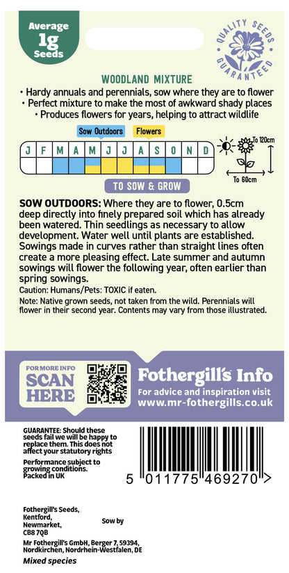 Mr Fothergill's Woodland Mixture Seeds Packet