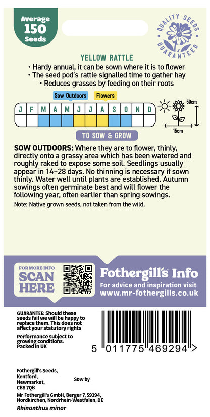 Mr Fothergill's Yellow Rattle Seeds Packet