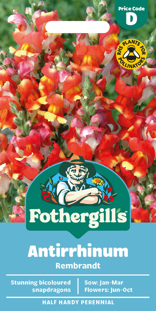 Mr Fothergill's Antirrhinum Rembrandt Seeds Packet