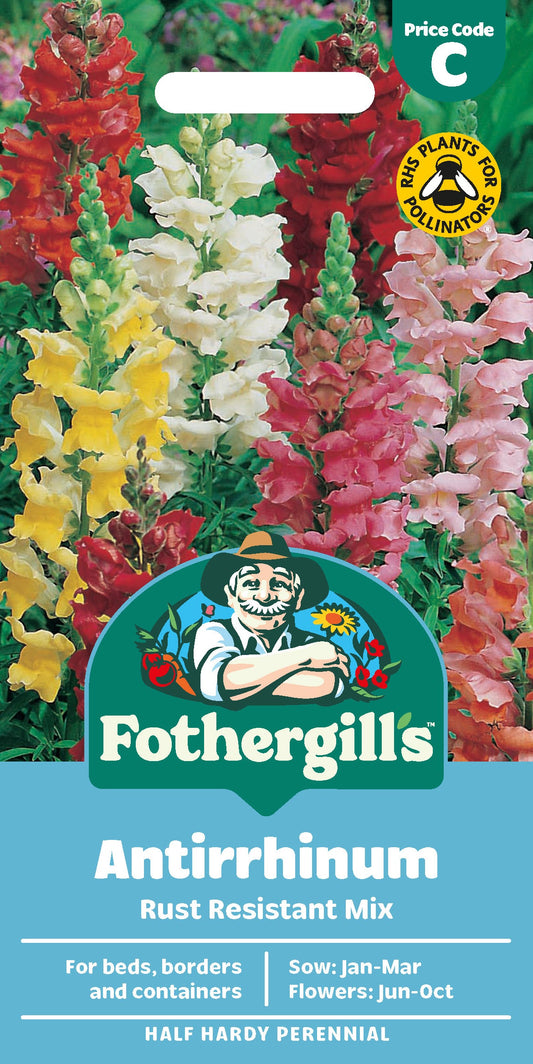 Mr Fothergill's Antirrhinum Rust Resistant Mix Seeds Packet