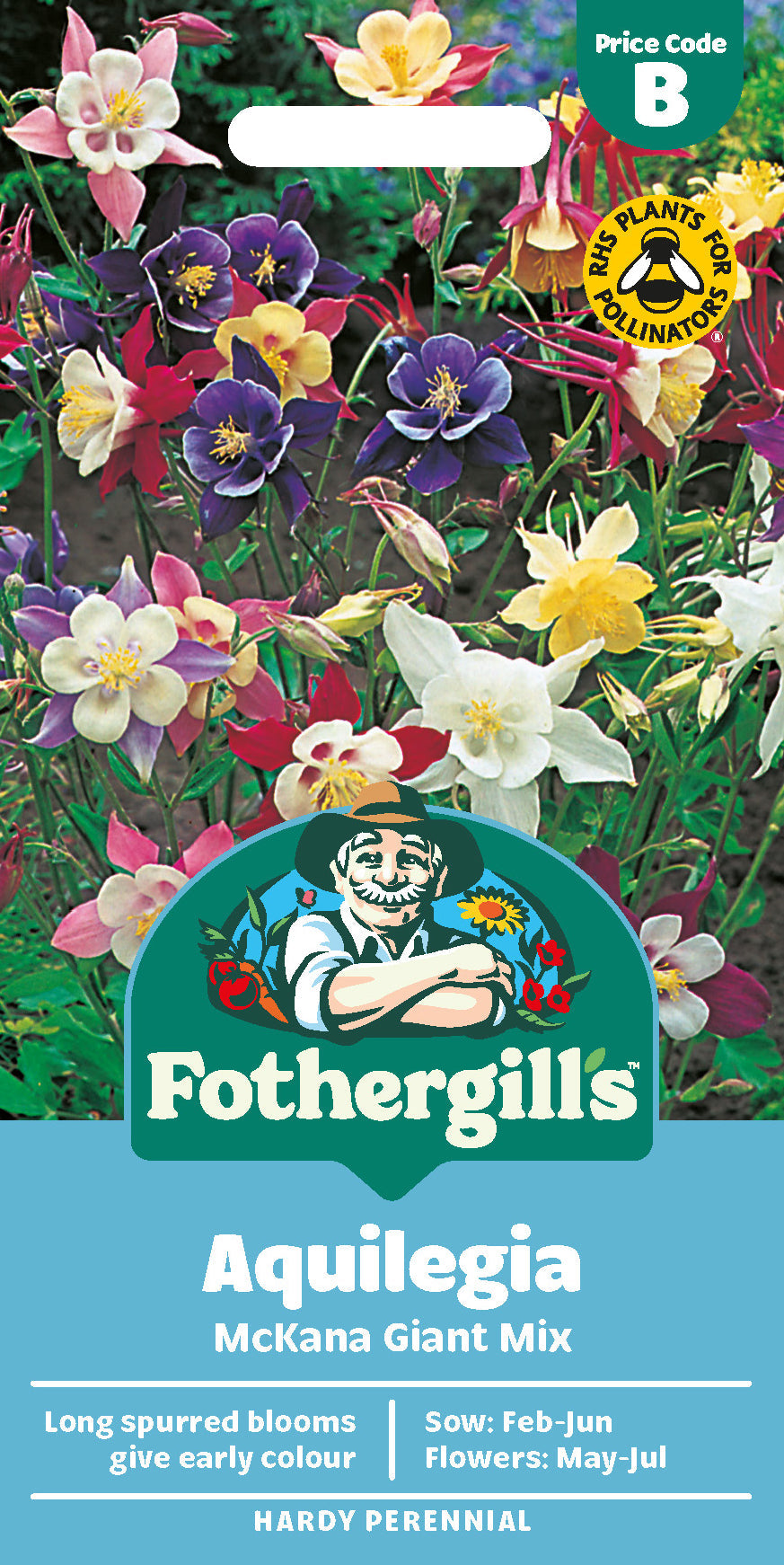 Mr Fothergill's Aquilegia Mckana Giant Mix Seeds Packet