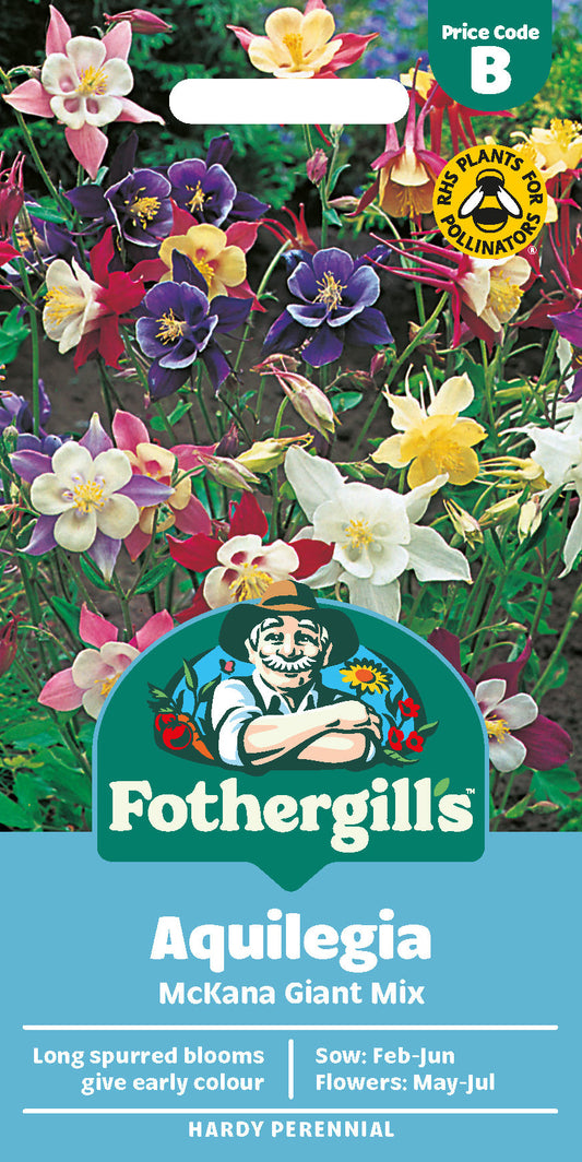 Mr Fothergill's Aquilegia Mckana Giant Mix Seeds Packet
