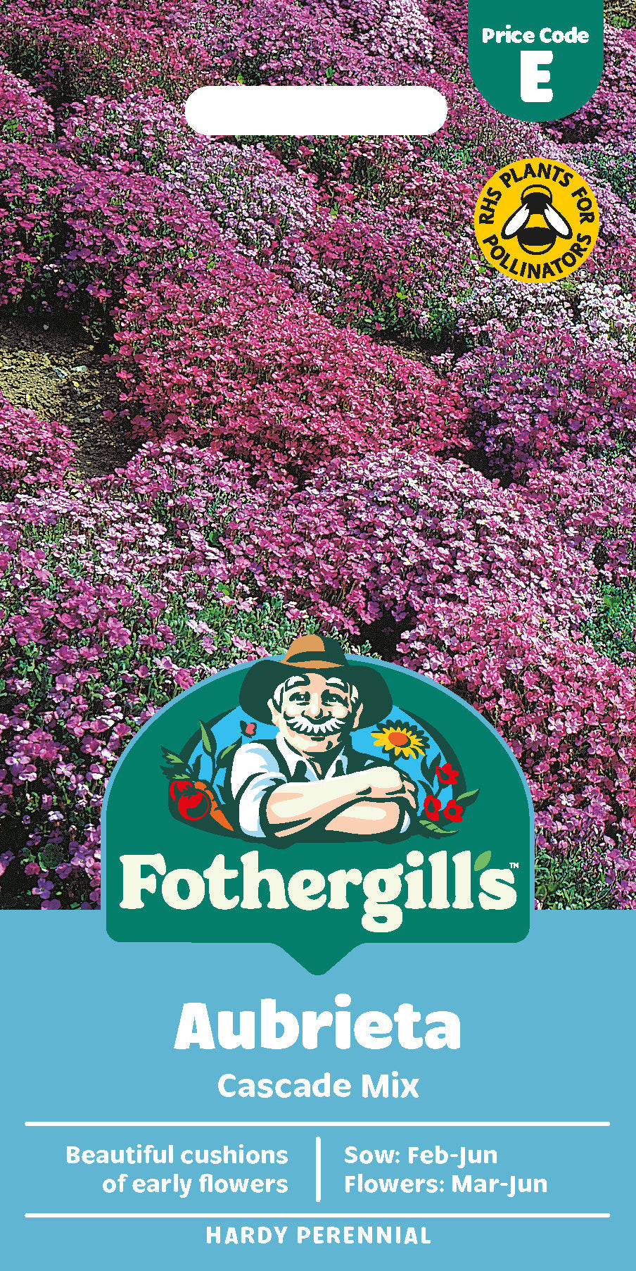 Mr Fothergill's Aubrieta Cascade Mix Seeds Packet