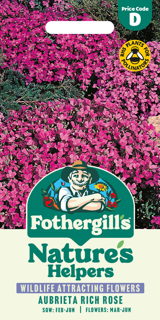 Mr Fothergill's Aubrieta Rich Rose Seeds Packet
