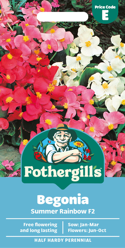 Mr Fothergill's Begonia Summer Rainbow F2 Seeds Packet