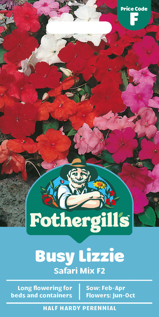 Mr Fothergill's Busy Lizzie Safari Mix F2 Seeds Packet