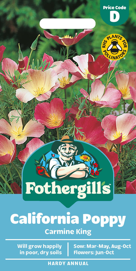 Mr Fothergill's Californian Poppy Carmine King Seeds Packet