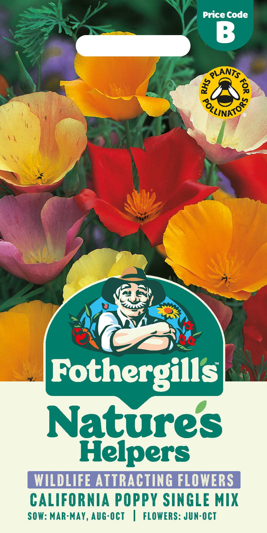 Mr Fothergill's Californian Poppy Single Mix Seeds Packet