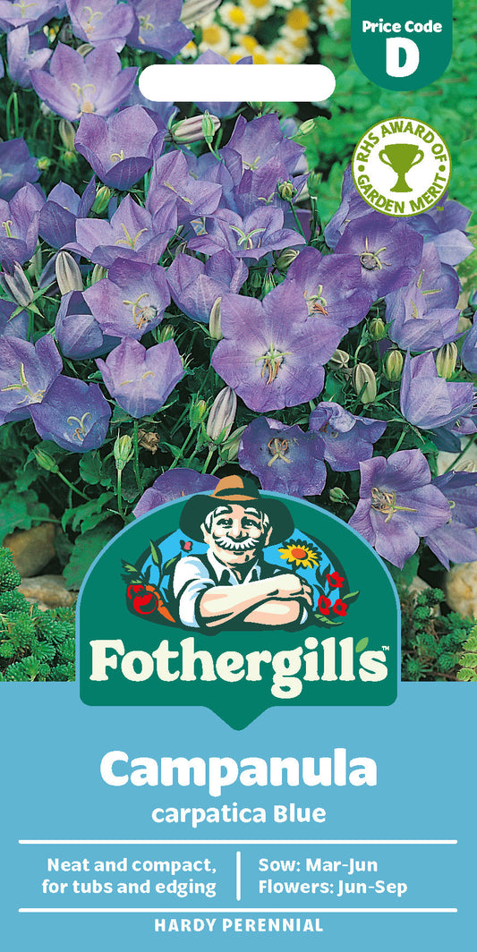 Mr Fothergill's Campanula Carpatica Blue Seeds Packet
